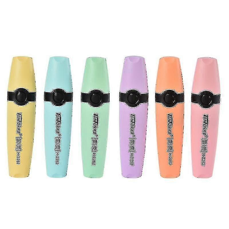 6 Pcs/pack Flat Single Head Highlighters Markers