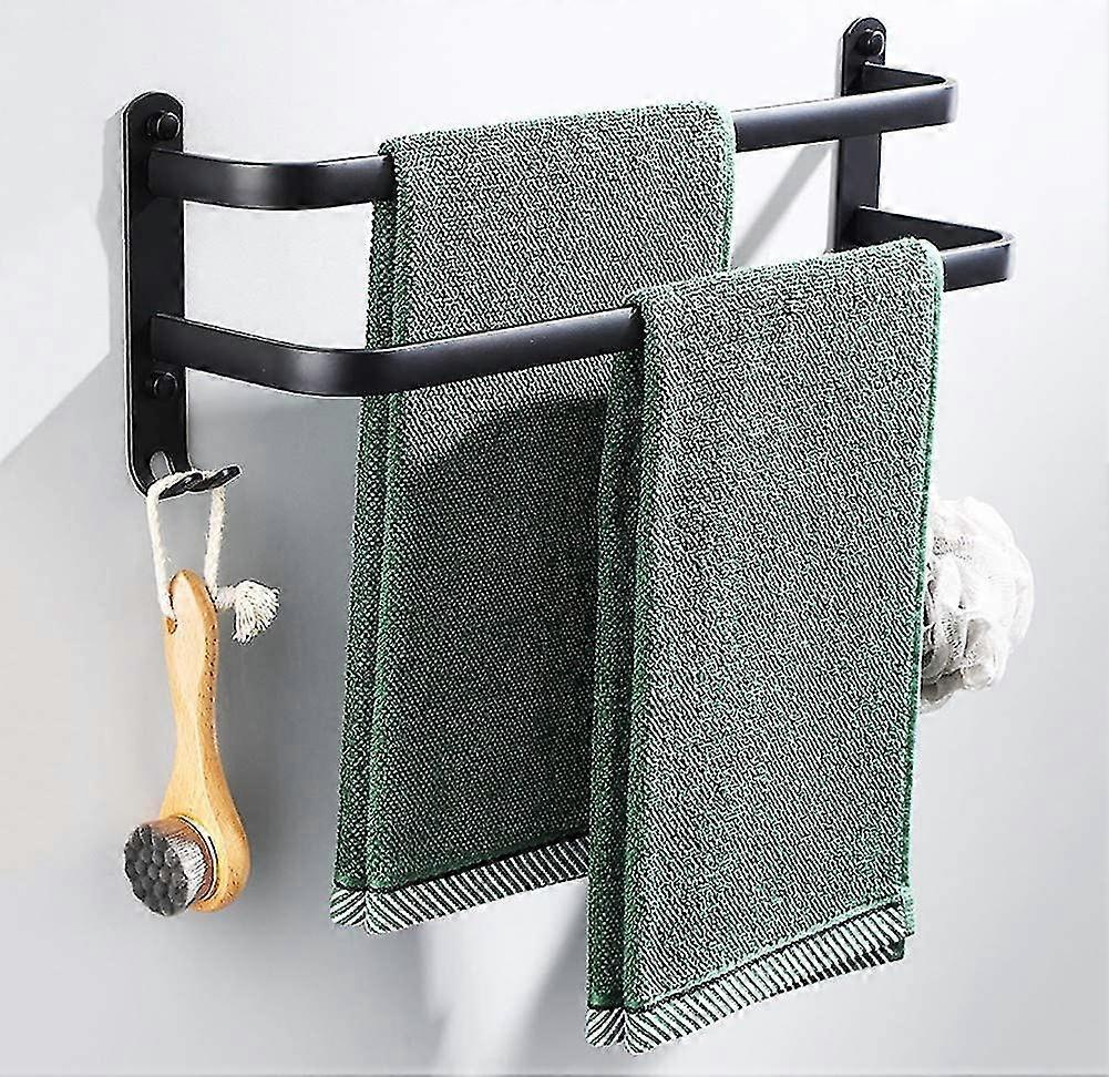 Kylpyhuoneen pyyhetelineet, mustat seinälle asennettavat pyyhetangot suihkuun ja keittiöön, vedenpitävät ovitangot kaksoiskoukulla (kaksoistangot)