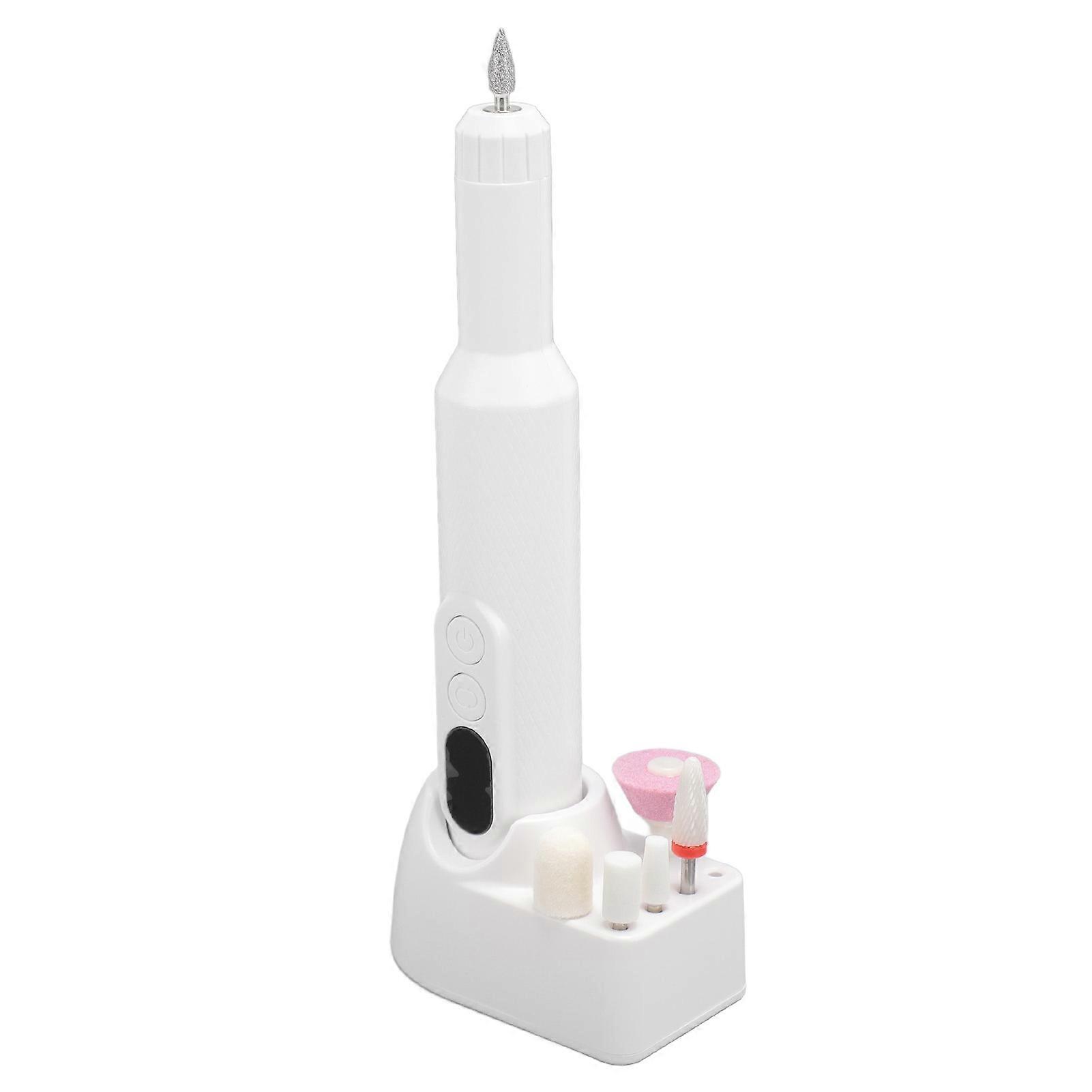 Electric Nail Drill Machine High Efficiency Low Noise Nail Polishing Machine with 6 Grinding Heads