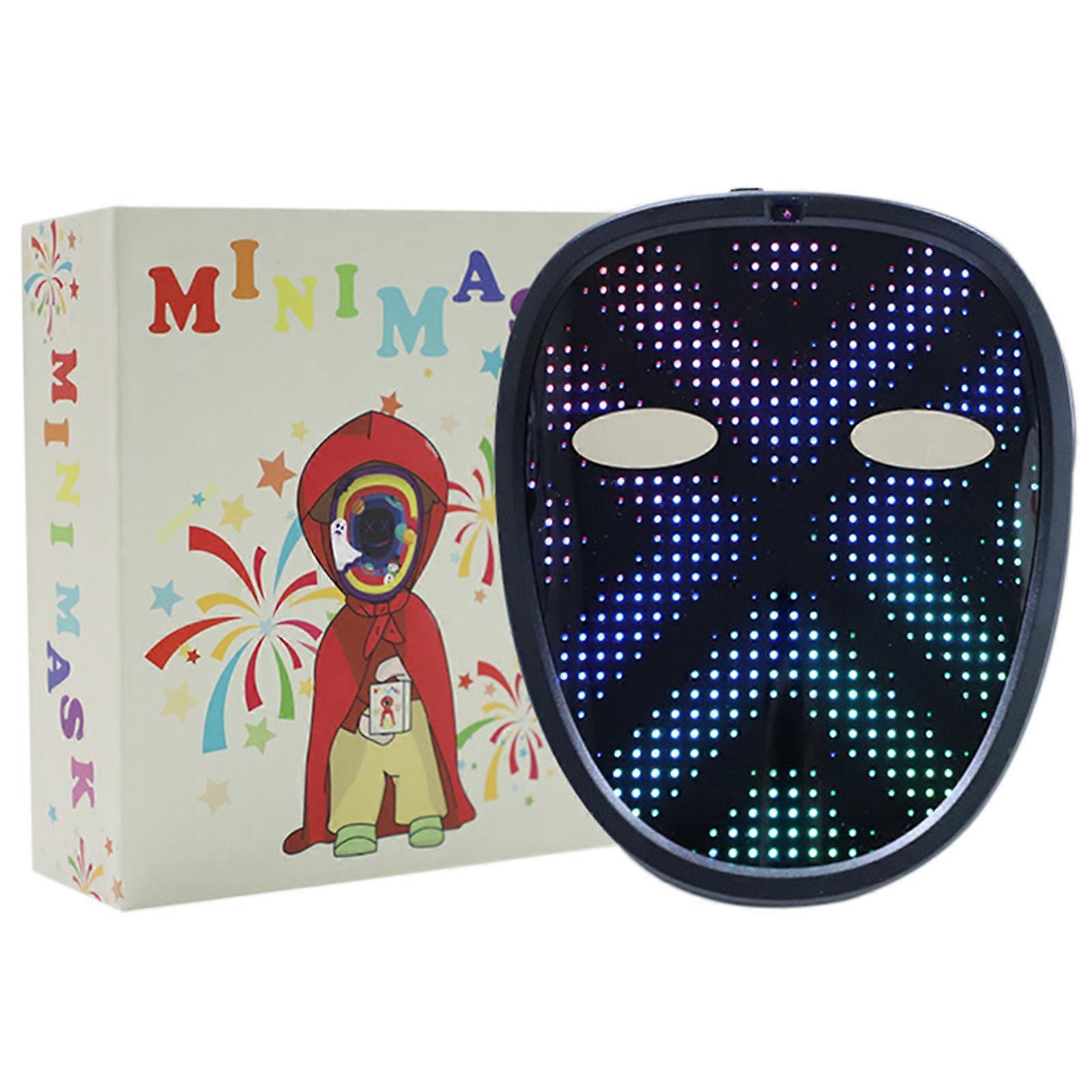 Shining LED Face Mask for Kids Boys Girls 40 Preset Patterns Full Color Face Changing Glowing Mask Kid Children Party Supplies