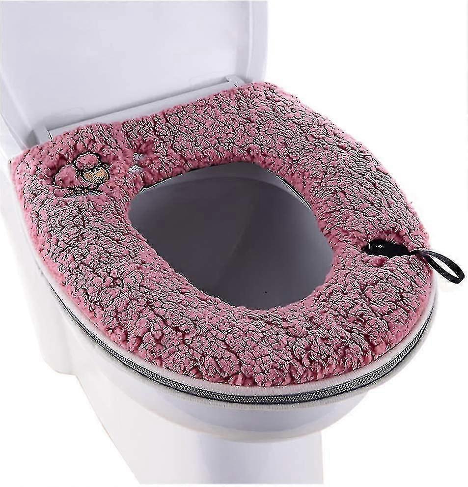 Warm Plush Washable Thicken Toilet Seat Cover Pads Mat With Handle And Zipper