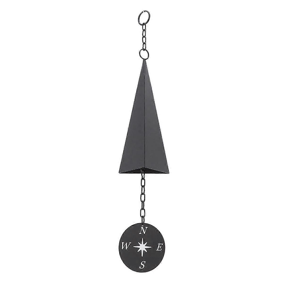 Retro Design Iron Triangle Wind Bell With Compass,wind Chimes Decor