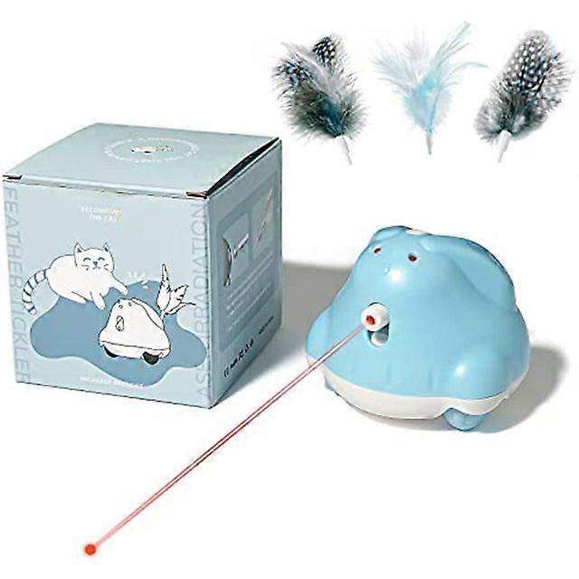 Cat laser Toy,Automatic Light and cat Feather Toy 2 in 1 Interactive cat for Indoor Kitten Dogs,Replace Feather USB Rechargeable