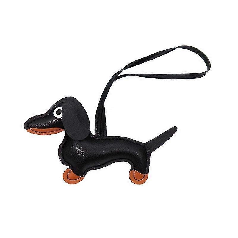 Mini teckel chien charm porte-clés mignon pu cuir chiot chien porte-clés pendentif