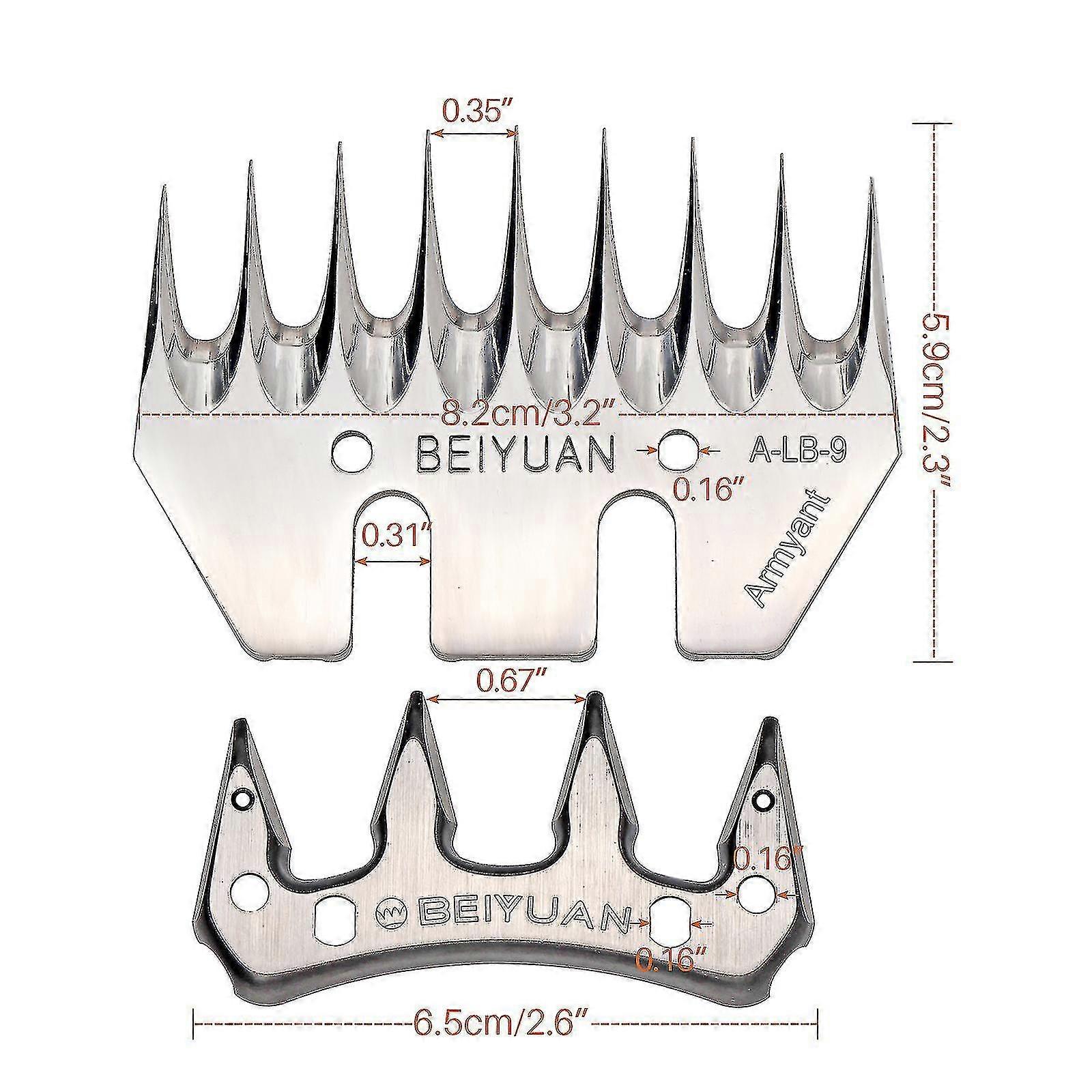 Beiyuan Sheep/goats Shearing Clipper Blade Convex Comb Cutter Shearing Clipper 9 Tooth Blade For Sheep Clipper Shears Scissorsd