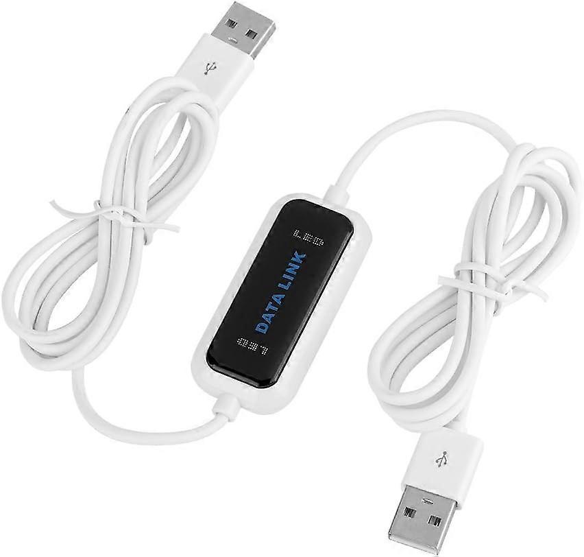 USB 2.0 Online Laptop PC to PC Data Link High Speed Data File Transfer Bridge LED Cable Easy Copy Between 2 Computer