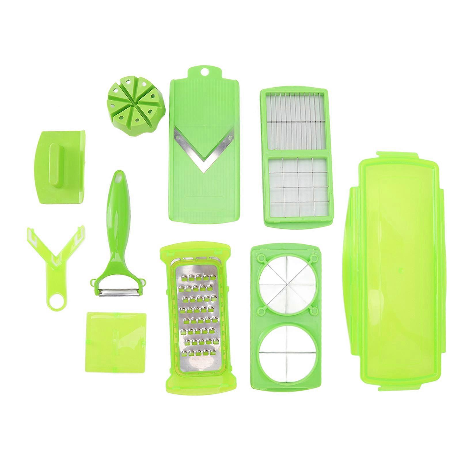 Multifunctional Vegetable Cutter Set 13 Accessories Vegetable Slicing Tool Green Vegetable Shredder compatible Kitchen