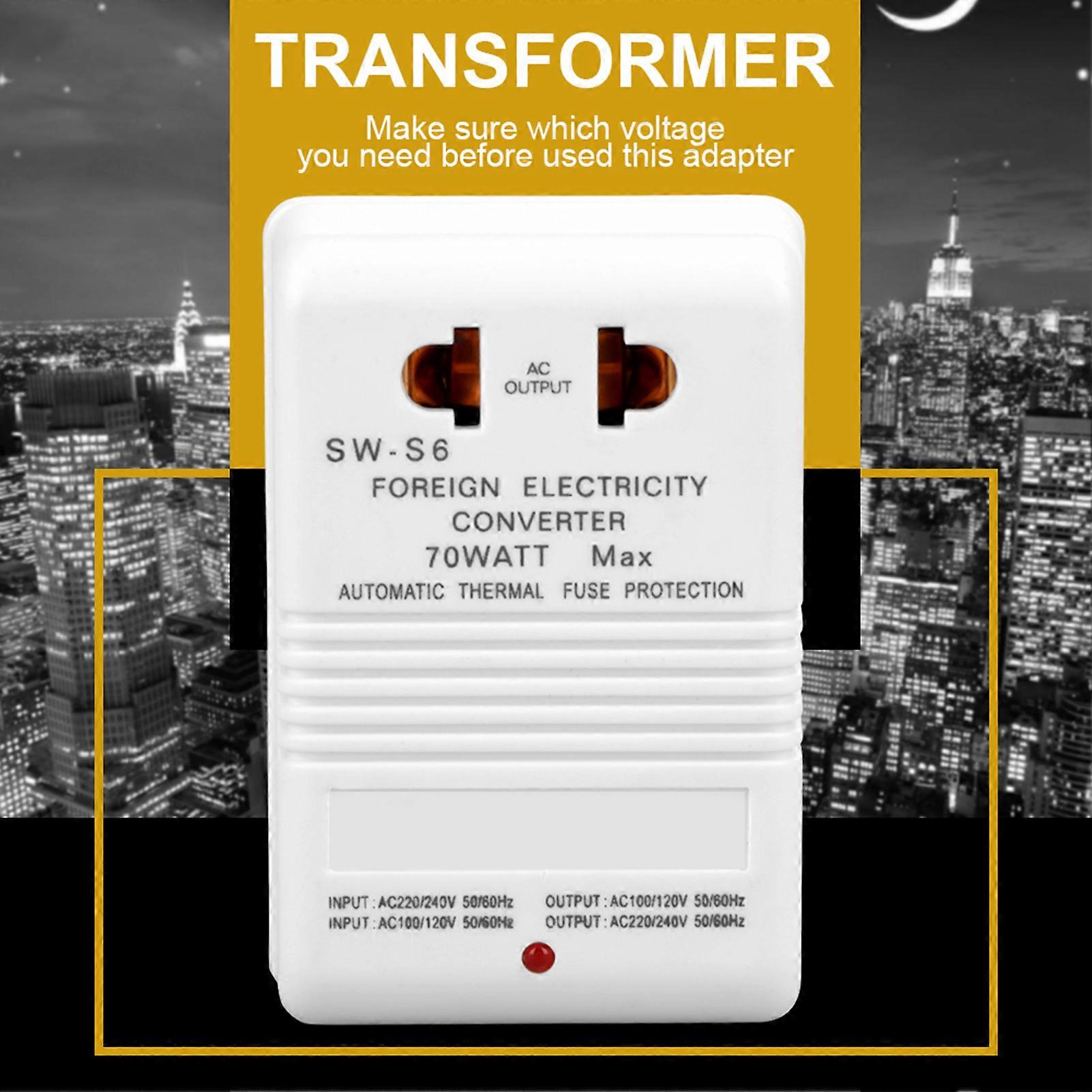 110V/120V to 220V/240V Step-Up & Down Voltage Converter Transformer - 70W (CN Standard Plug)