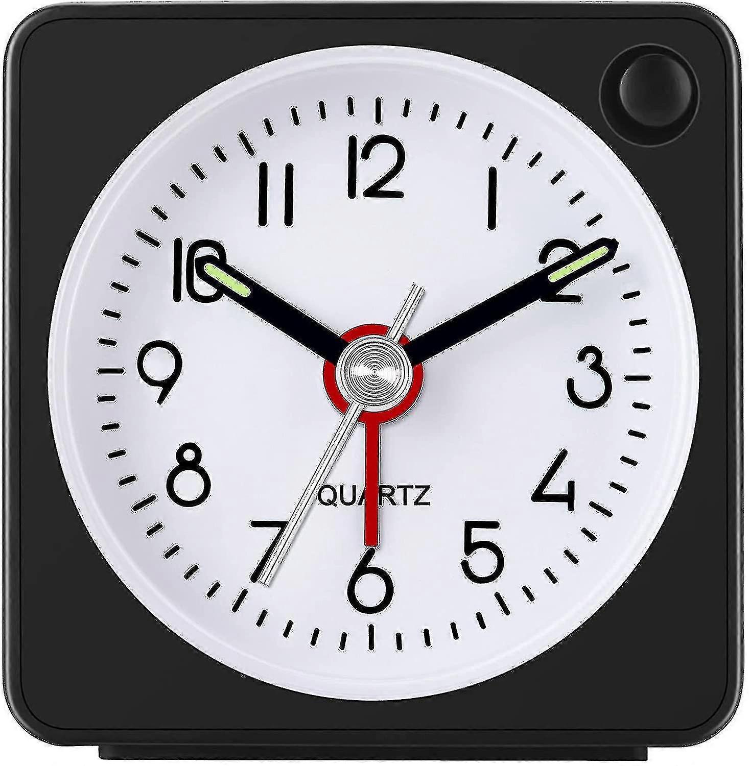 Travel Analog Alarm Clock, Ultra-compact Clock With Snooze And Light Function, Ultra-quiet Non-tick