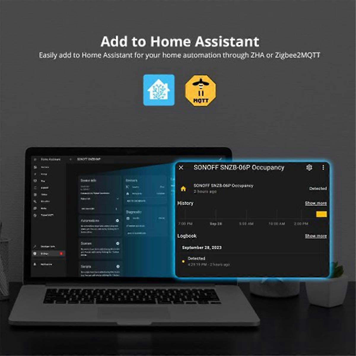 SNZB-06P Zigbee Human Presence Sensor Presence Detection Light Sensing for Smart Home Work with Alexa Google Home