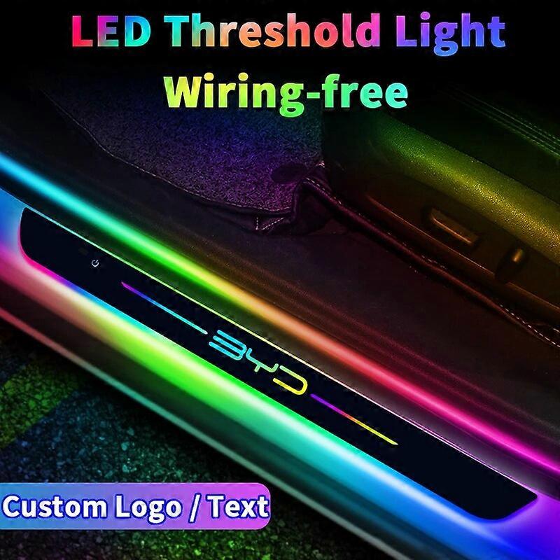 Tilpasset for BYD Atto 3 EV yuan song han 2022 2023 Bil velkomstdør opplyst terskellys logolampe LED bilpedaldekorasjon