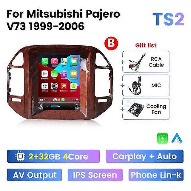 Tesla Style Screen Car Radio For Mitsubishi Pajero 3 V73 V70 2004 - 2011 Multimedia Player GPS Navigation Carplay Android Auto