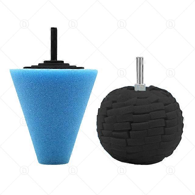 Car Hub Buffing Sponge Polishing Kit Used For Electric Drill Auto Wheel Polishing Sponge Burnishing Ball Polishing Cone Set