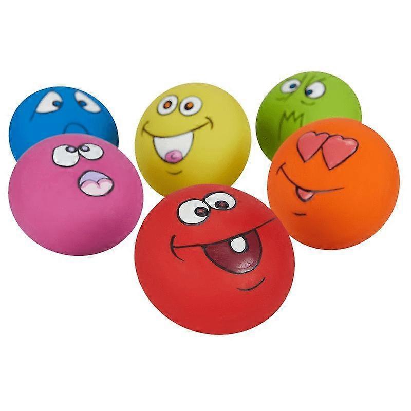 6pcs Interactive Pet Ball Toy with Squeaker for Fun Training and Teeth Cleaning