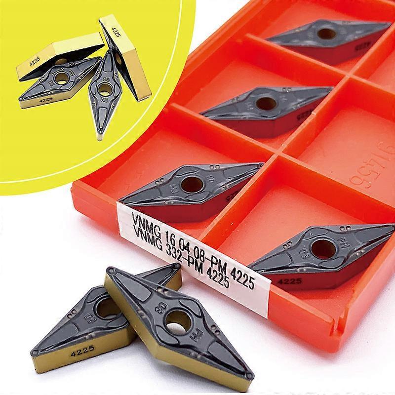 10PCS VNMG160404 VNMG160408-PM 4225 External Turning Tools Carbide insert High quality Lathe cutter Tool TCMT VNMG16040 turning