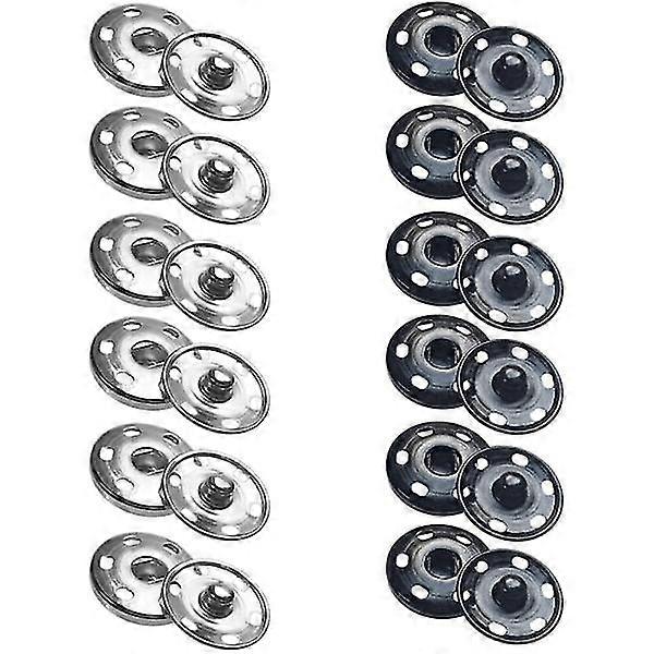24 sets Sew on snaps Dia snaps Metal buttons