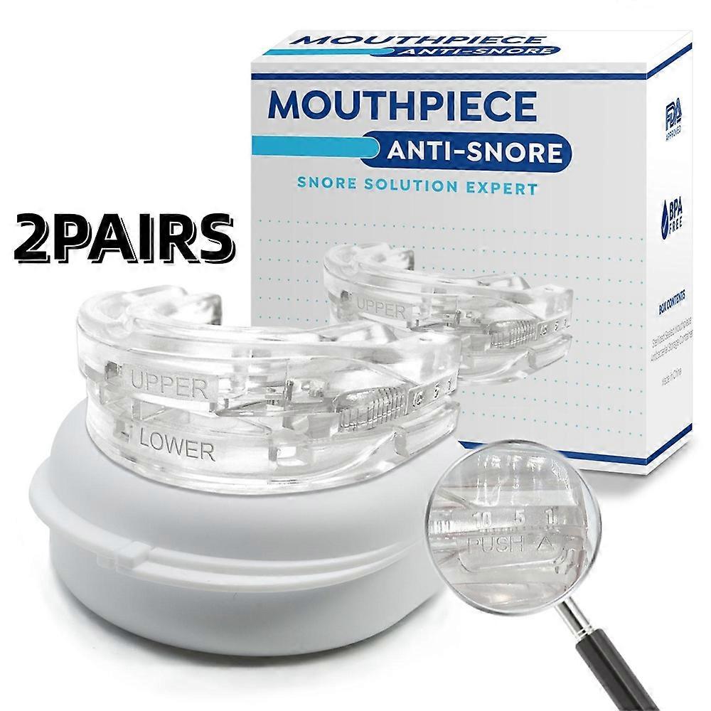 2זוגות מגן פה נגד נחירה, פיה מתכווננת נגד נחירות, מגן פה שיניים בלילה ברוקסיזם מגן נשיכות שינה