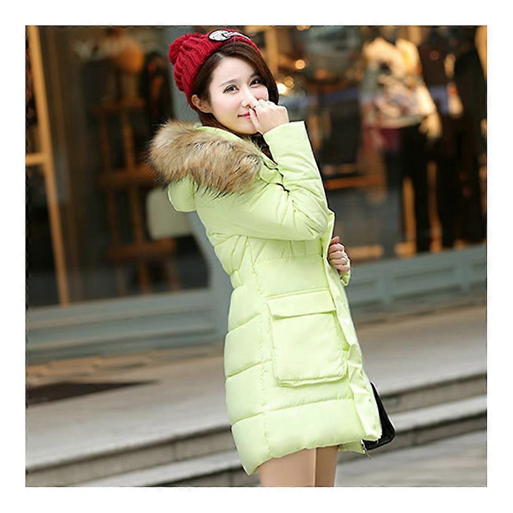 Femme d’hiver Milieu Long Femme Épaisse Fourrure Col Coton Manteau