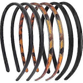 Plain Plastic Headbands, 6 Pcs Headband Plastic Tooth Comb Hair Bands With Tooth Unisex For Women Girls 8mm-ZZY