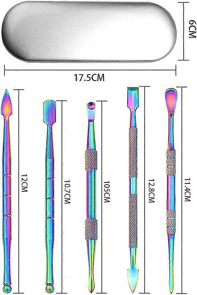 6pcs Wax Carving Tool, Double-ended Carving Tool Stainless Steel Wax Sculpting Tools, Rainbow Color