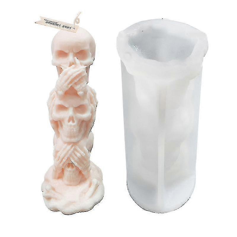 3d Skull Candle Silicone Mold Diy Halloween Coffin Pumpkin Soap Making