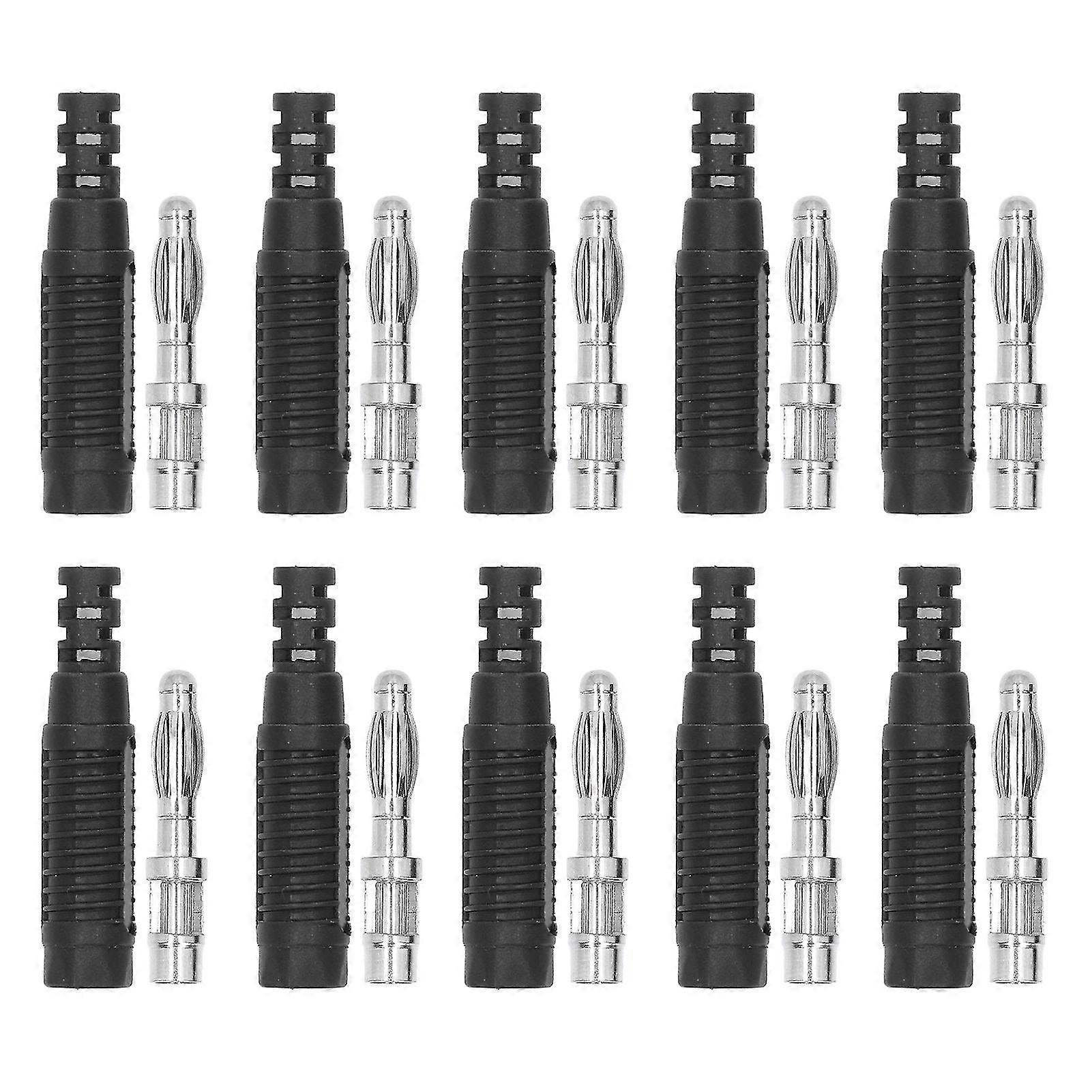 Banana Male Plug Brass PA Jack Connector Set with Insulation Tube and Probe Adapter