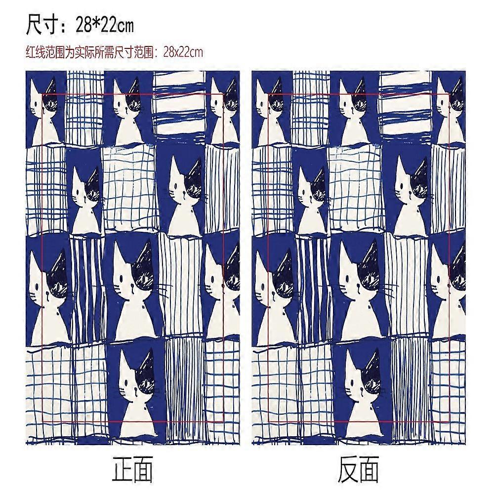 1pc Cloth Book Cover Notebook Wraps Rectangle Cat Shape 280x220mm