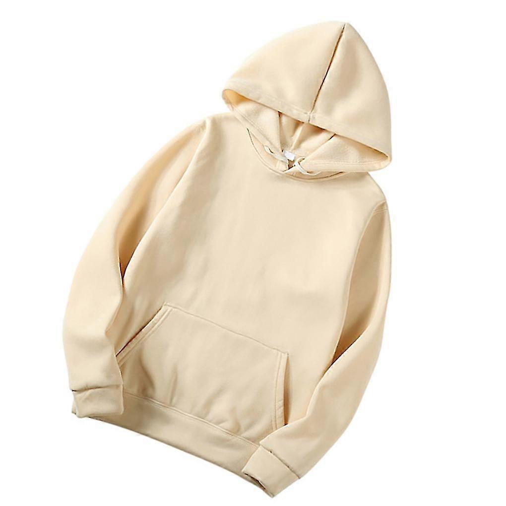 Unisex Womem Men Cotton Solid Color Sweatshirt Drawstring Hoodie
