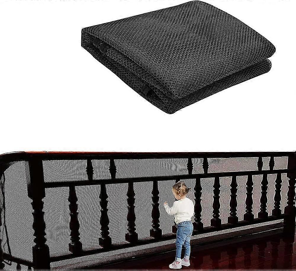 רשת בטיחות מדרגות, רשת בטיחות מדרגות מרפסת ילדים (שחור 75x300 ס"מ)