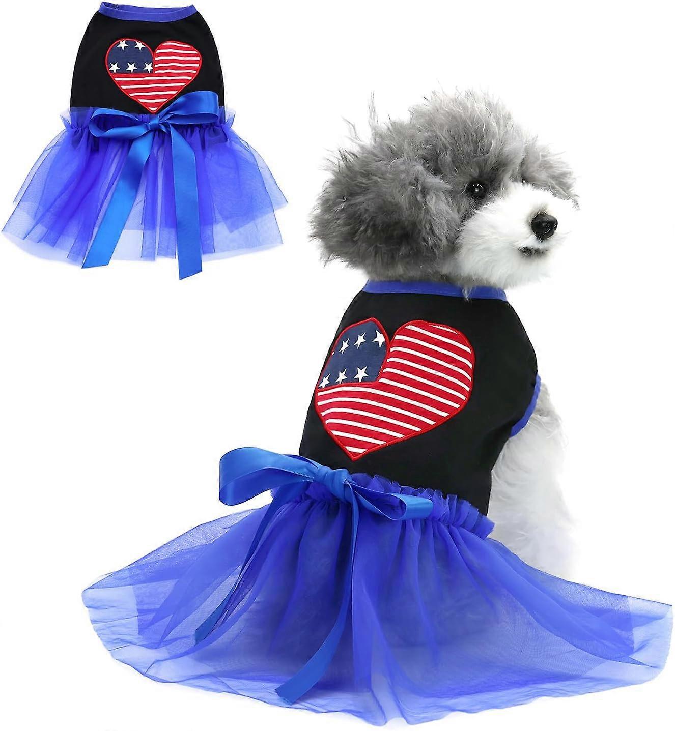4th of July Dog Dress Patriotic Dog Costume for Small Dogs Cats