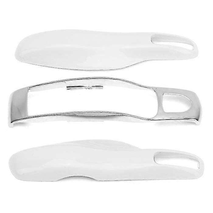 Remote Key Case, Convenient Reliable Quality For Home Car Case Pearl White + Medium Silver Shell