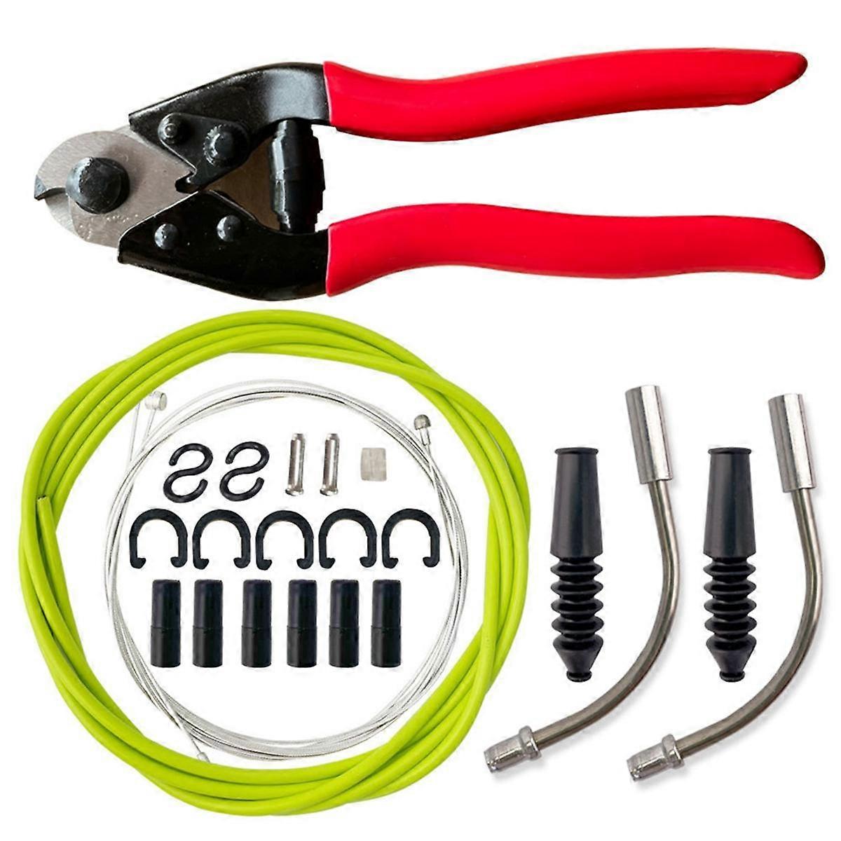 Light Yellow Universal Bike Shift Cable Housing Kit Includes Cable Cutters, Bike Shift Cable, Brake Cable