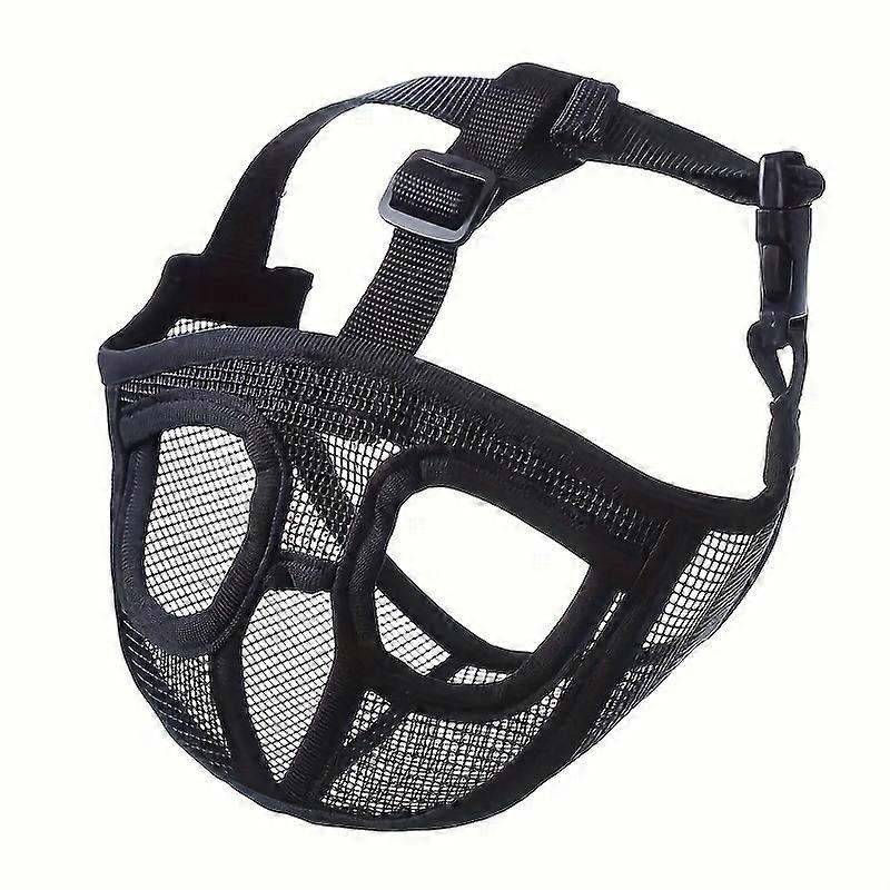 New style Adjustable Polyester Dog Muzzle, Breathable Mesh Short Snout Pet Mouth Cover, Anti-Biting Barking Muzzles for Bulldog, Pug, French Bulldog,