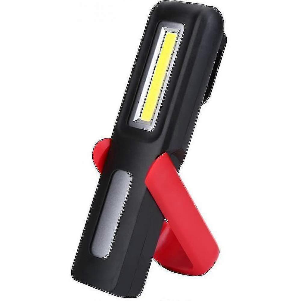 Cob Led Walkman Usb Light Rechargeable Cob Work Lamp Multifunction With Hanging Hook, (black)(red)