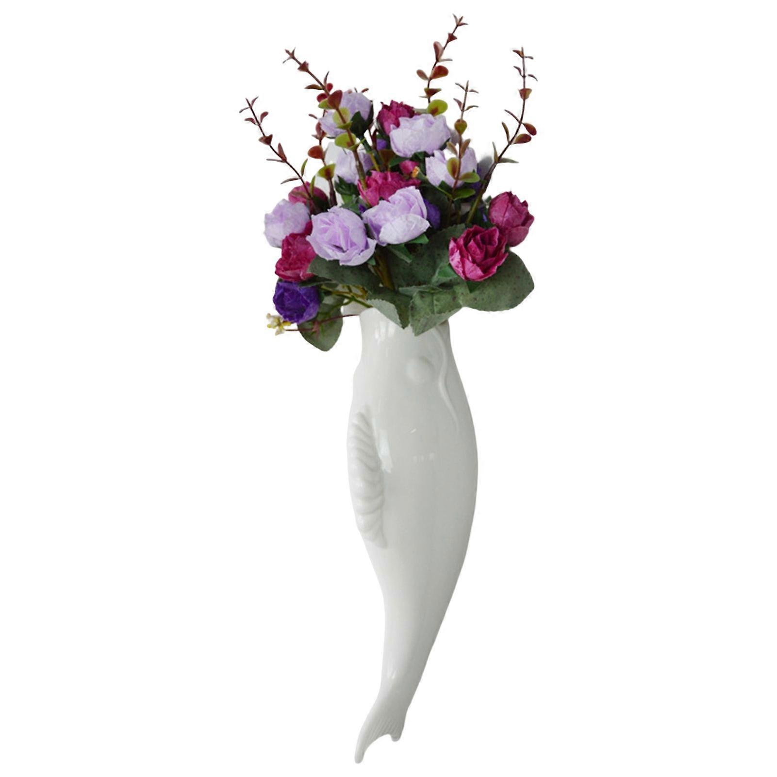 Wall-mounted Vase Creative Three-dimensional Fish Shape Flower Container Household Supplies