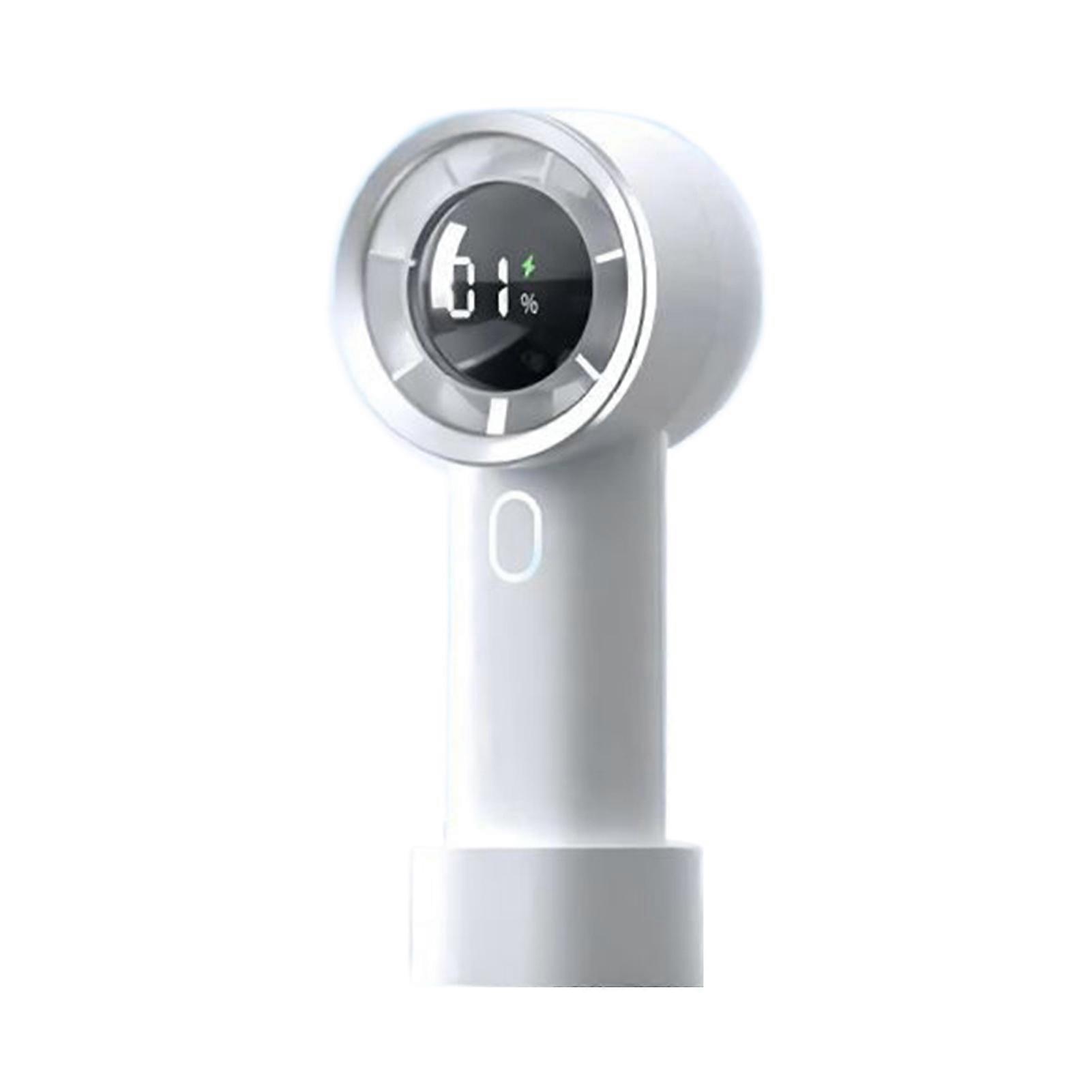 Handheld Portable Fan with Digital Display Wind Speed Adjustable Powerful Brushless Motor Compact Design Cooling Fan with Base QingHai