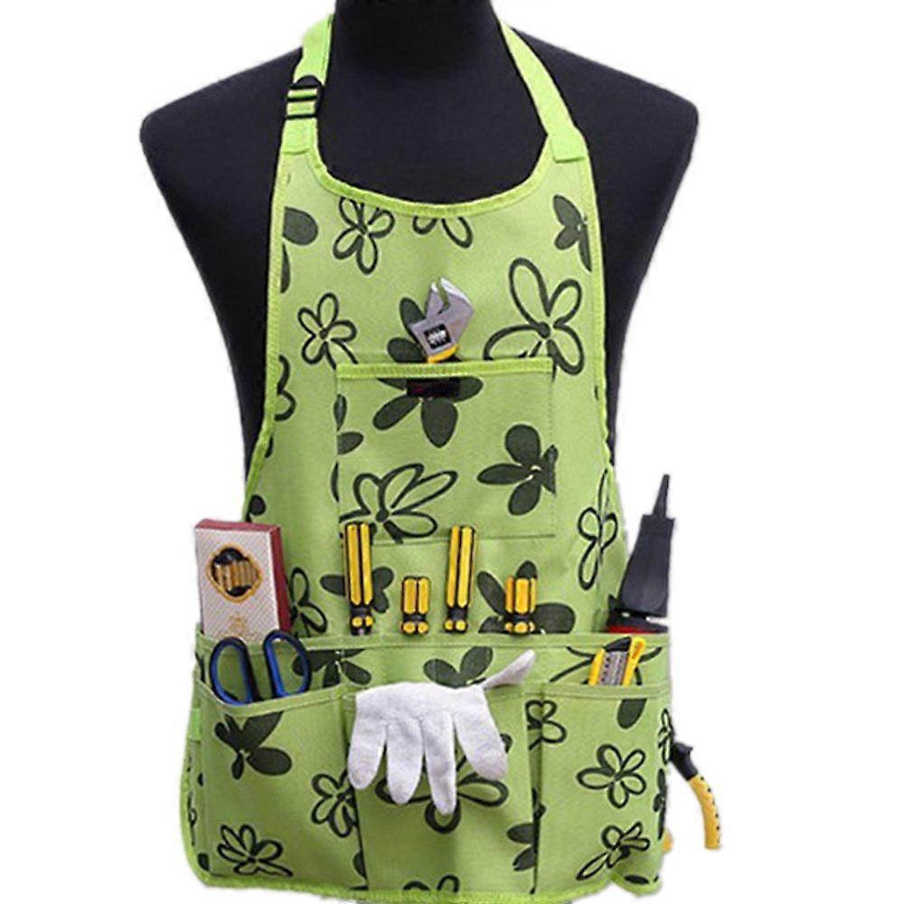 Gardening Apron with 14 Pockets 600D Oxford Working Apron Hand Tool Organizer Apron for DIY