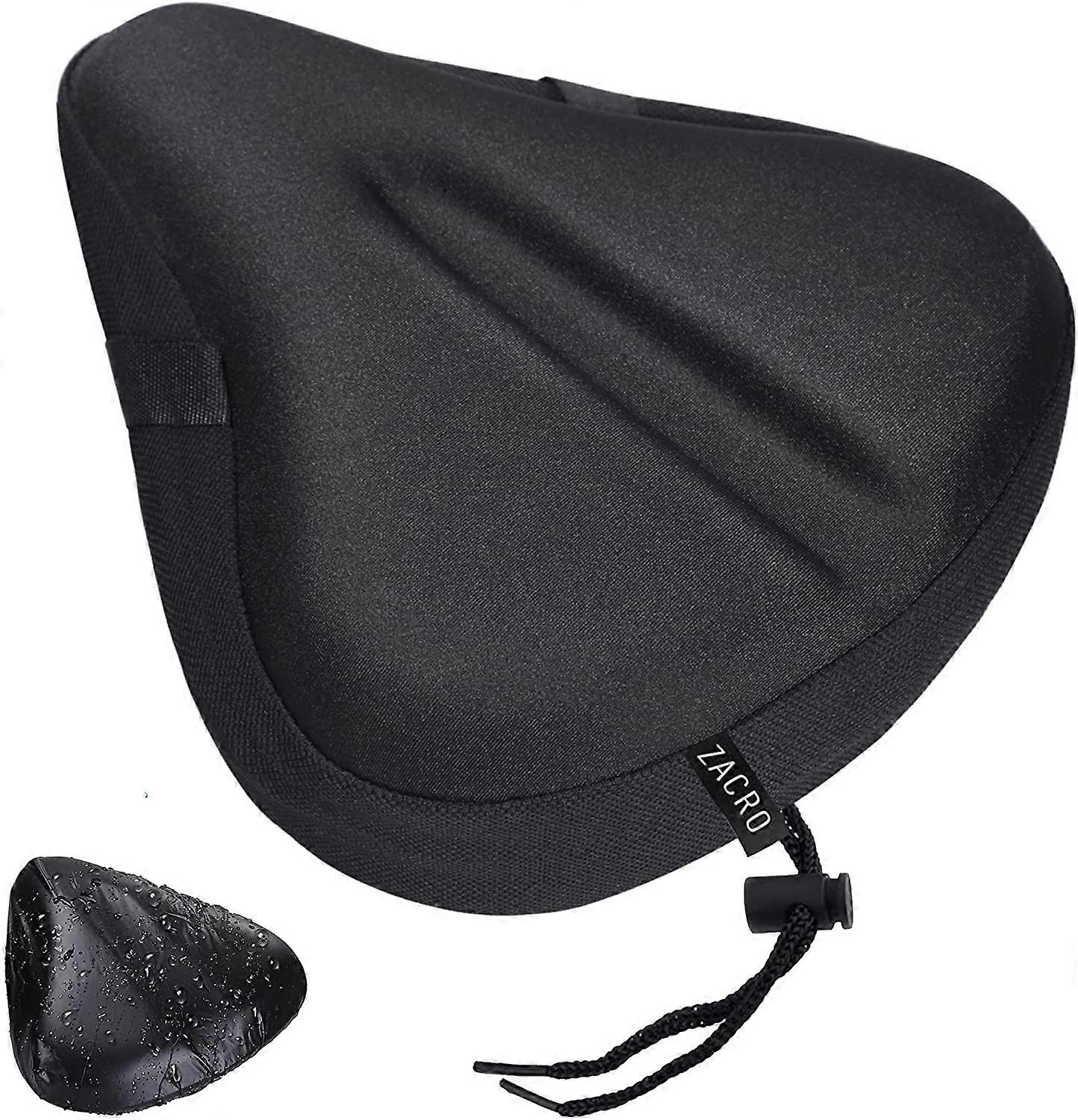 Black Zacro Large Gel Bike Seat Cover Wide Padded Bicycle Seat  Cover-Exercise Bike Seat Cushion for Women Men Comfort Compatible with  Peloton, Cruis