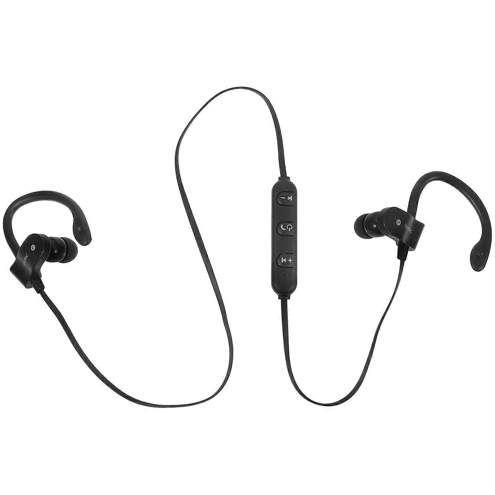 Ear Hook Earphone Universal Wired Stereo Headset with Microphone and Multi-function Button (Black and Grey)