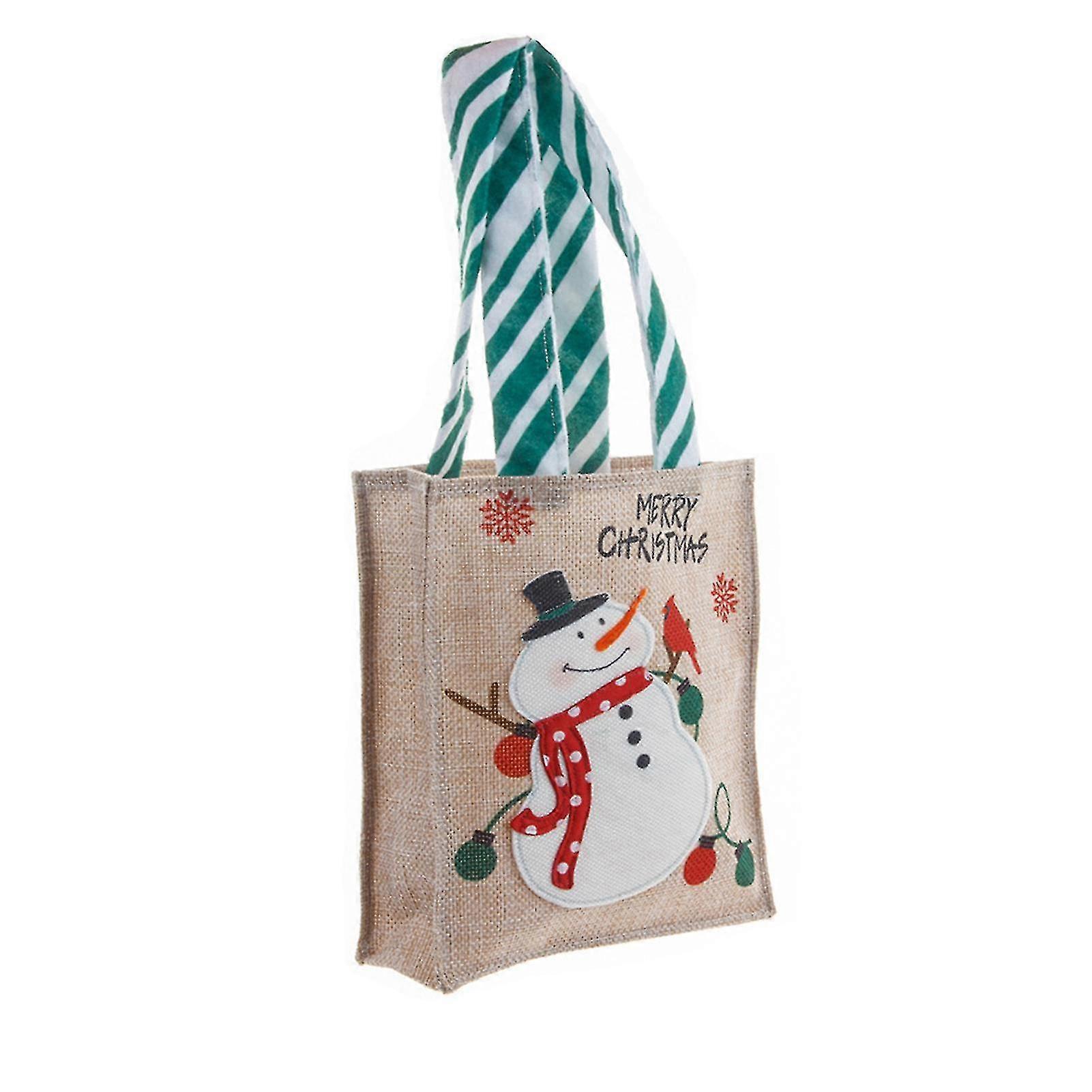 Cadeau de Noël Sac à main polyvalent réutilisable résistant à la déchirure Grande capacité Rayé poignée cadeau Packi Zzj