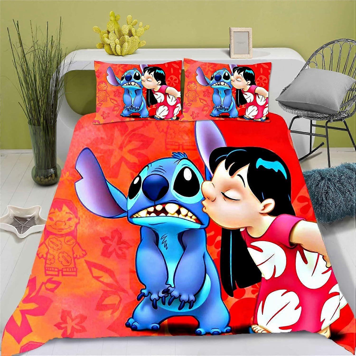 Lilo & Stitch Children's Bedding Set D Cartoon Design Multicolor