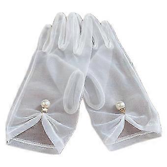 Hochzeit Gaze Handschuhe Braut Fotostudio Hochzeit Kleid Handschuhe Hochzeit Zubehör für Frauen (weiß)