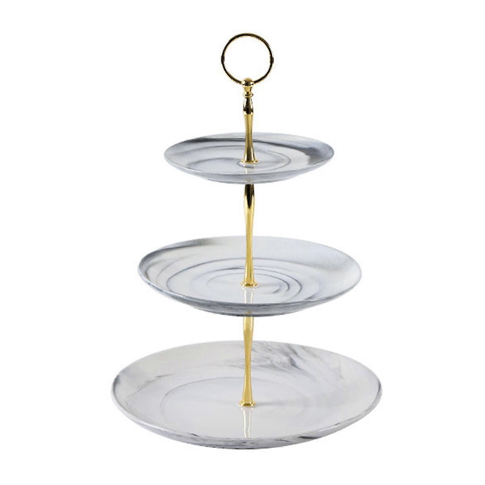 3 Tiered Serving Stand -Silver Serving Tray for Parties - Round Platter for Cupcakes Fruits Dessert or Tea - Cake Pop Stand and Buffet Server