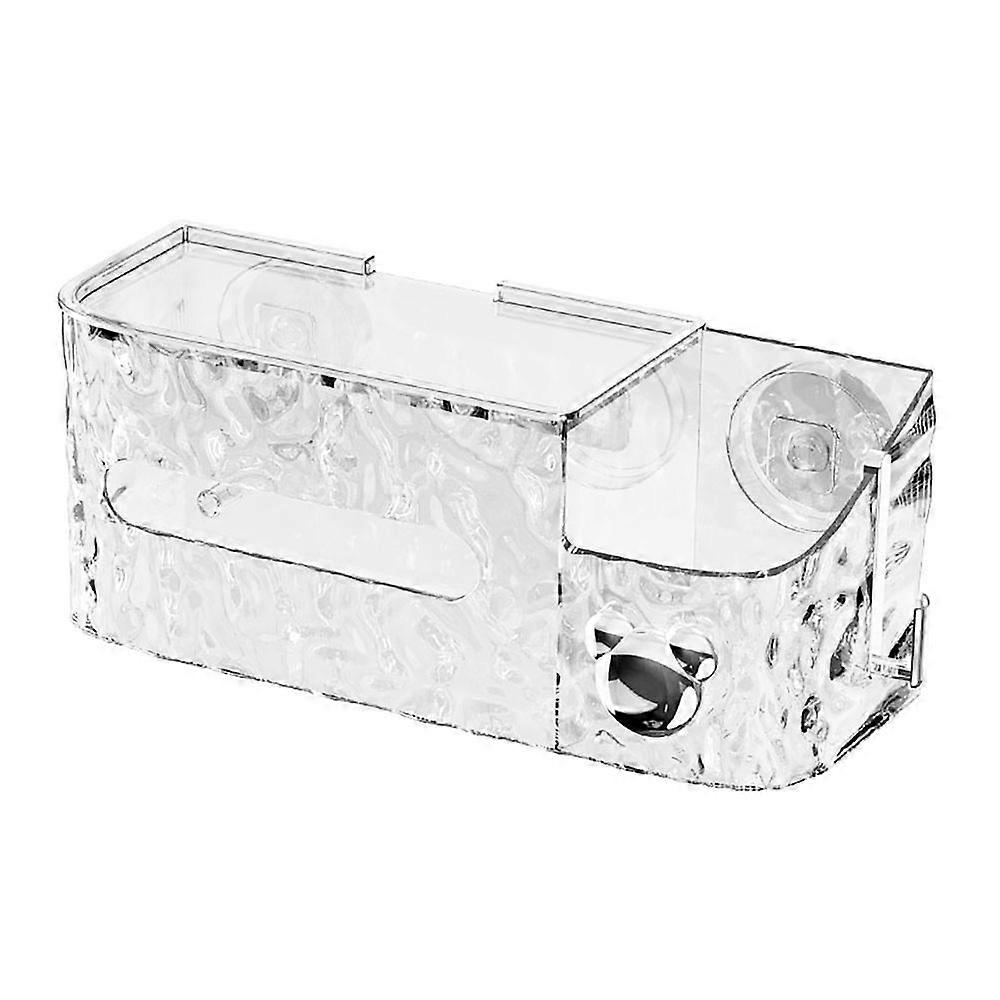 Clear Shower Caddy Tissue Box Holder Large Capacity Smooth Texture Paper Dispenser Wet Wipes Storage Container
