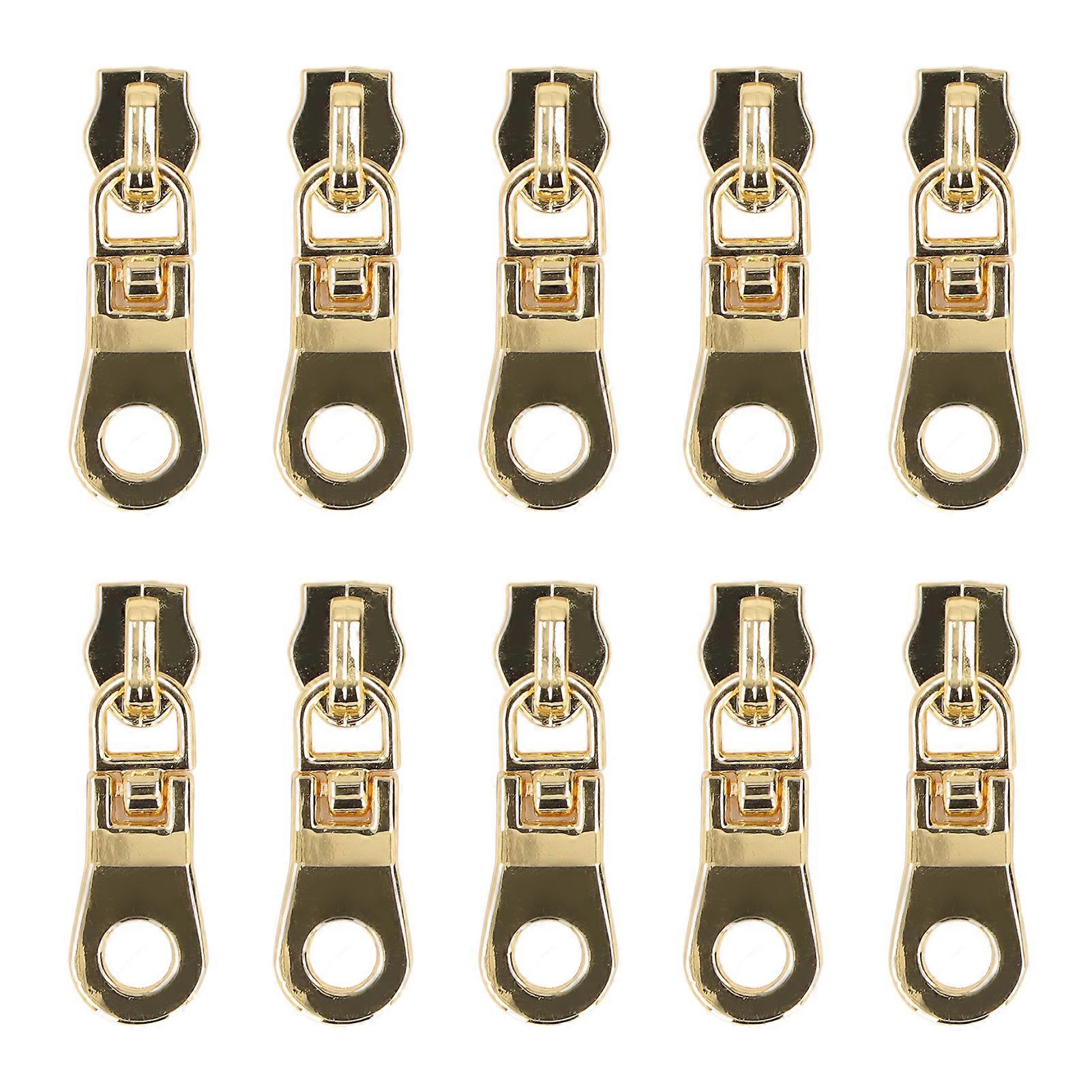 10Pcs Zipper Pull Electroplating Process Bright Color Fadeless Durable Exquisite Zipper Pull ReplacementImitation Gold