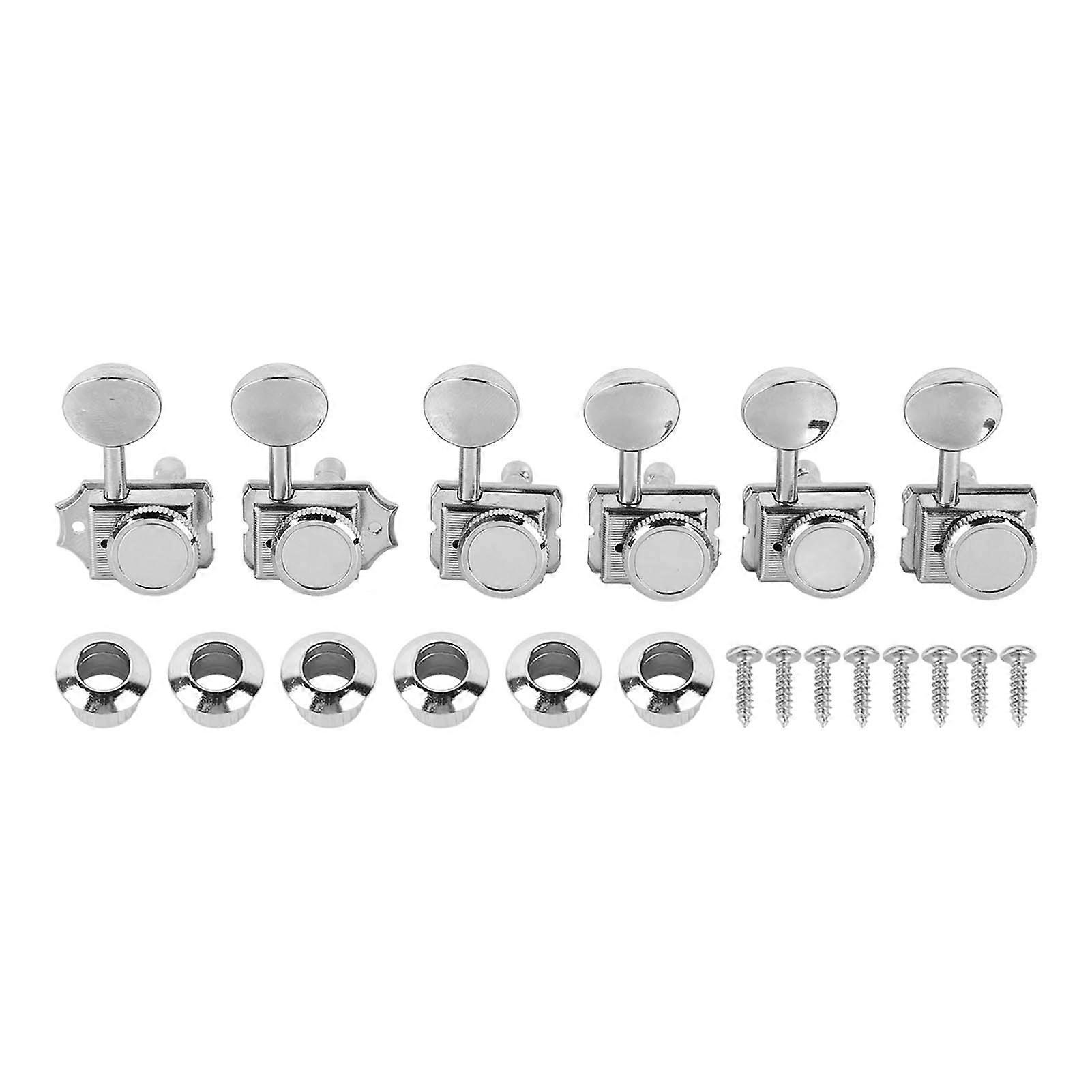 6PCS Guitar Tuner Pegs Right Semi Closed String Tuning Pegs Keys Machine Heads Guitar Accessories with Nut and Screw