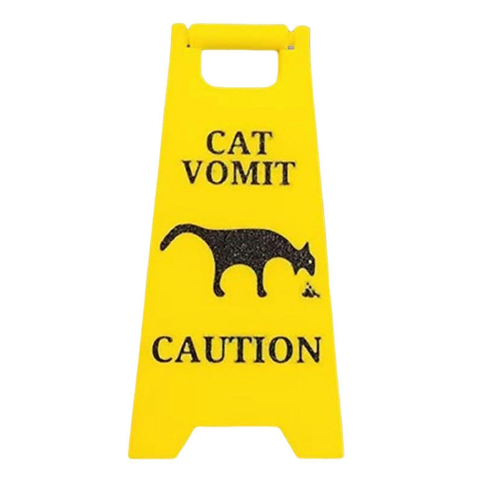 Cat Vomit Caution Sign Funny Cat Signs Decor Cat Decor Funny Gag Presents for Family Friends