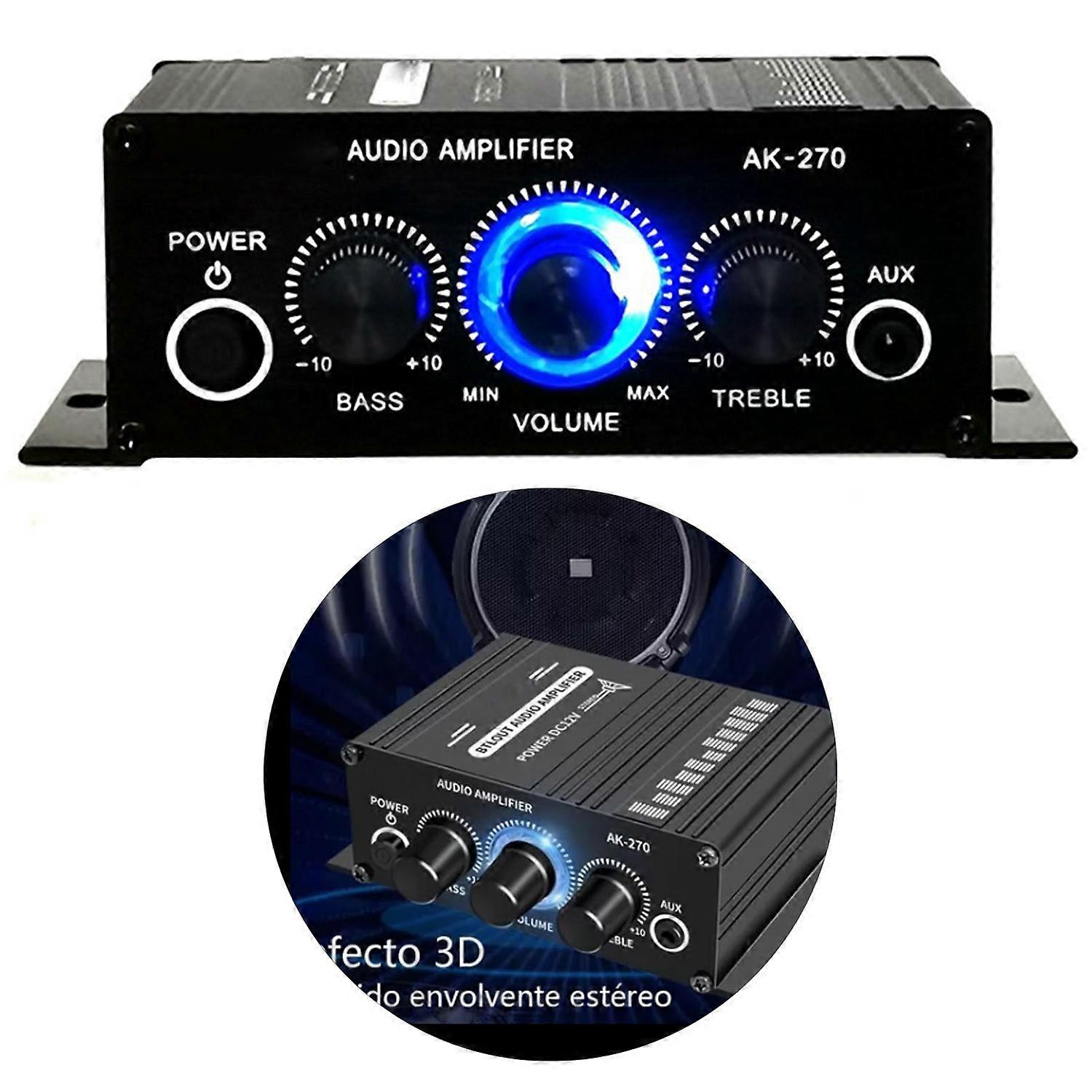 Mini Amplifier 2 Channel Clean Sound Powerful Portable Small Stereo Amplifier for Car Home 12V