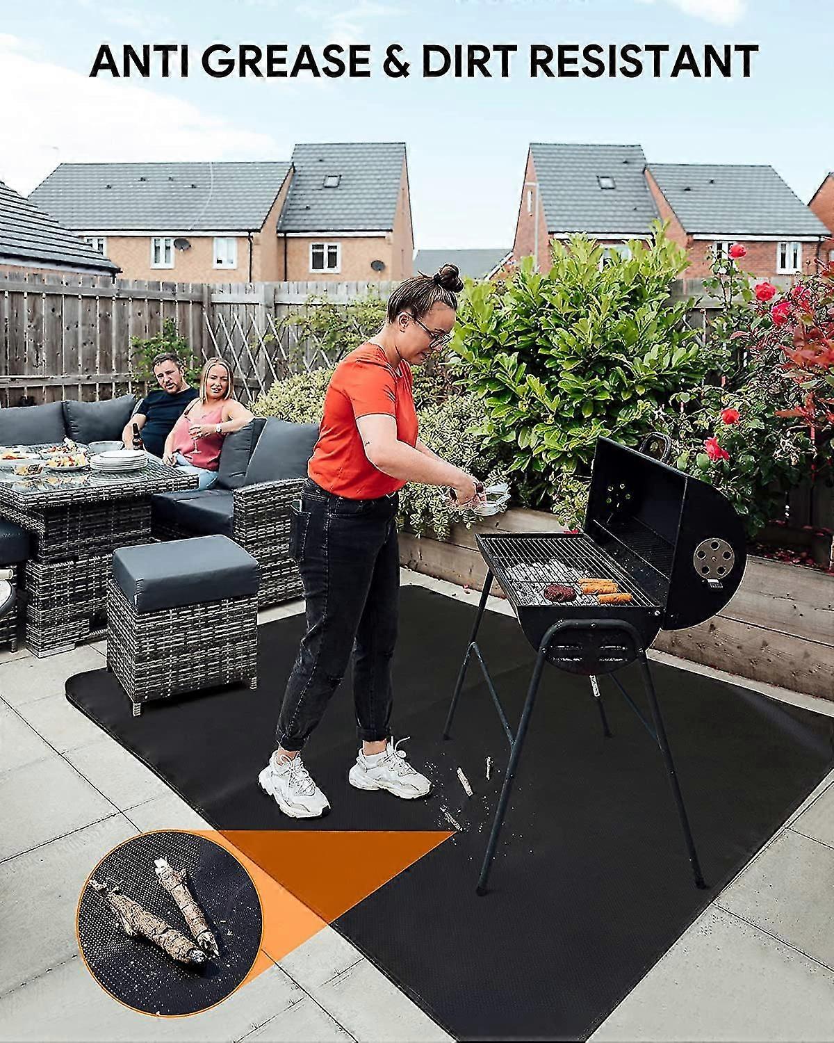 39 '* 47' حصيرة شواء شواء - حصيرة شواء مقاومة للحريق - حصيرة حماية أرضية - حصيرة شواء خارجية لشواية غاز الفحم