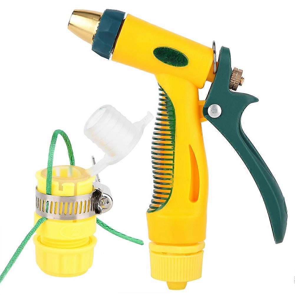 תרסיס זרבובית אקדח מים בלחץ גבוה לניקוי גינת רכב צהוב ירוק